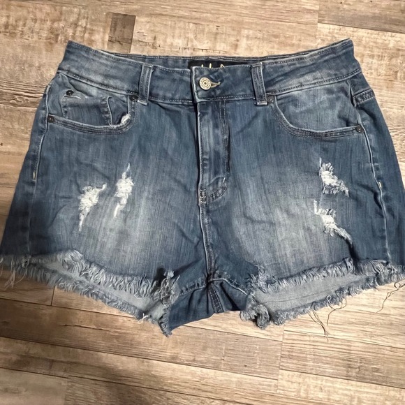Indigo Rein Pants - Indigo Rein Women Denim Shorts Distressed Frayed Blue Size 9 28W